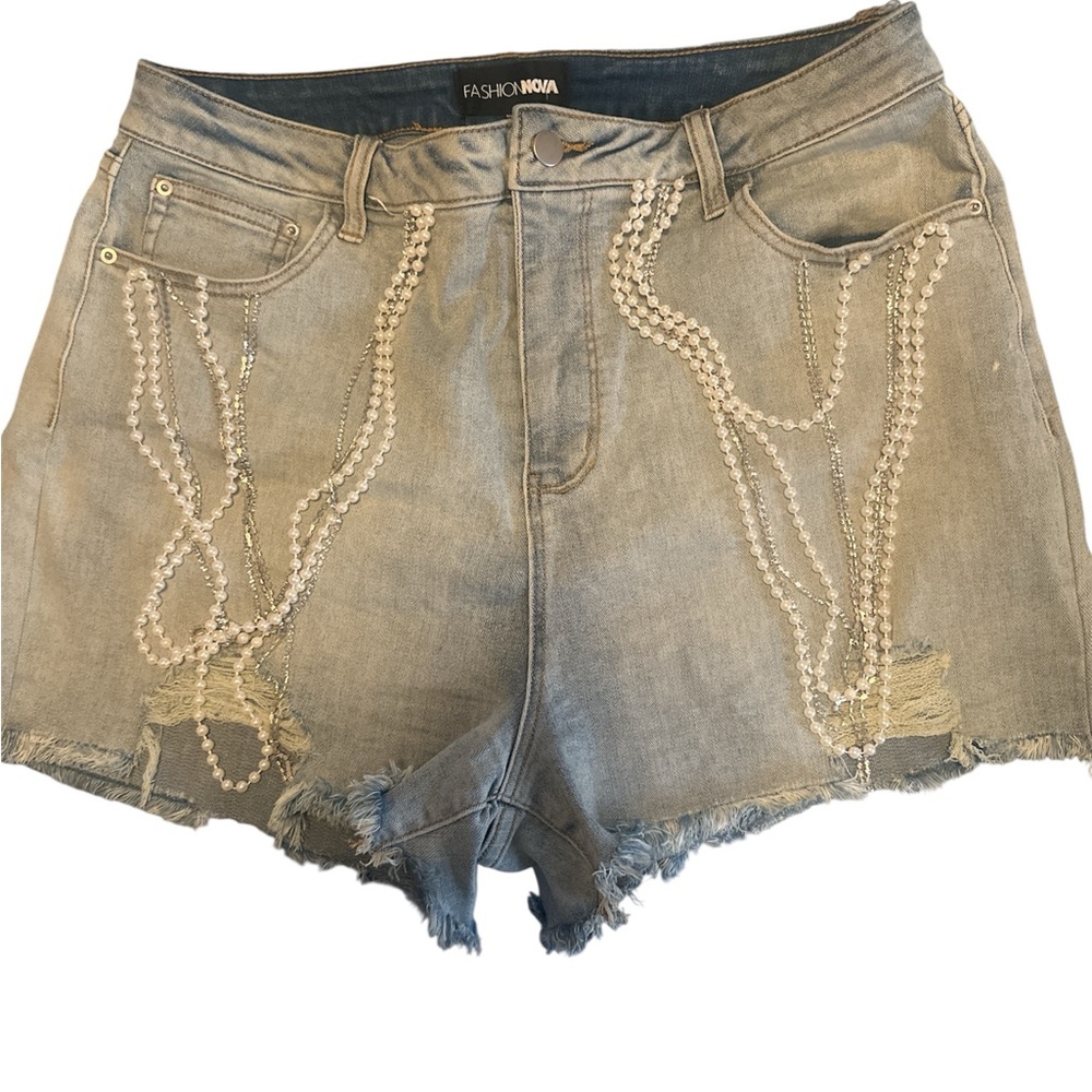 Fashion Nova  Distressed Denim Shorts